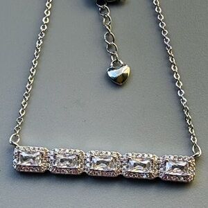 Elegant White Gold Necklace with CZs